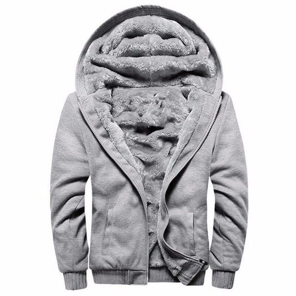 Warm Fleece Zipper Hooded Coat
