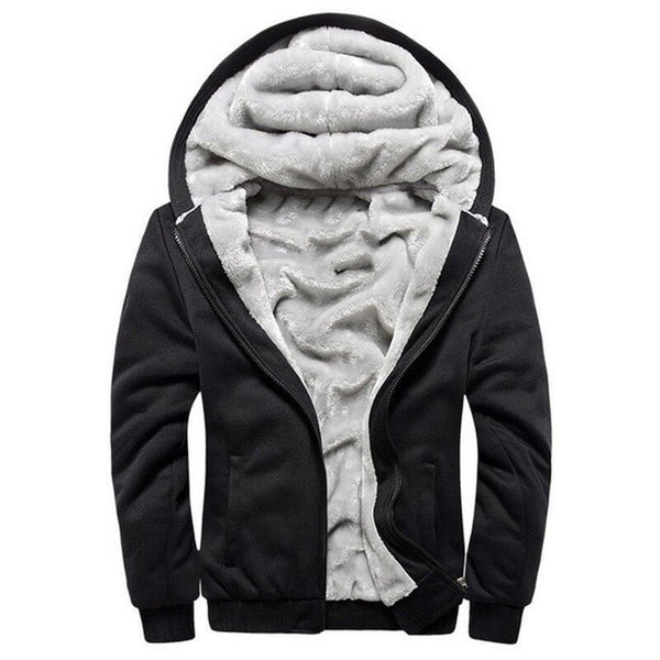 Warm Fleece Zipper Hooded Coat