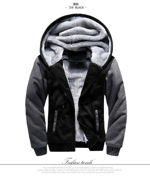 Warm Fleece Zipper Hooded Coat