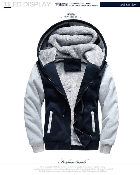 Warm Fleece Zipper Hooded Coat