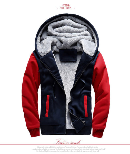 Warm Fleece Zipper Hooded Coat