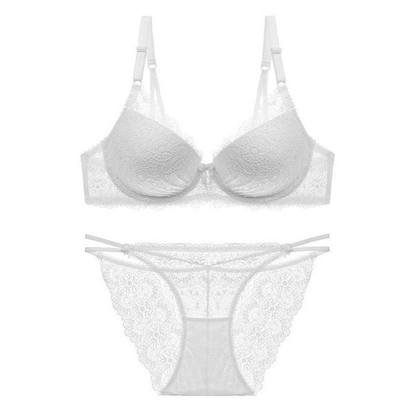 Deep V Lace Gathered Bra