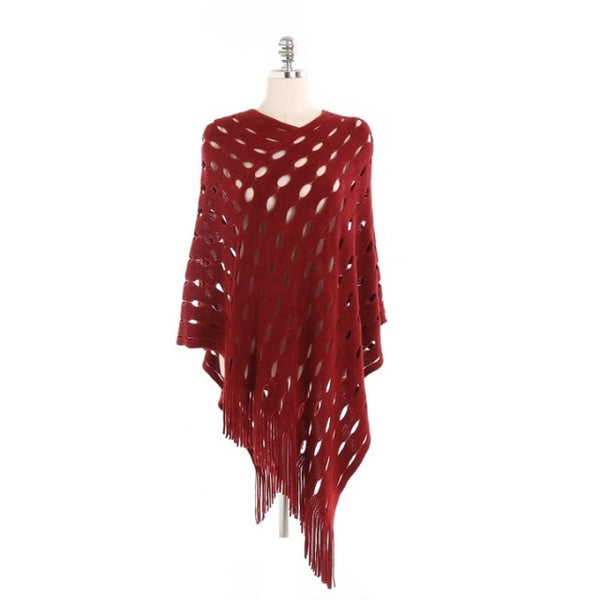 Shawl Solid Hole Pretty Warm Scarf