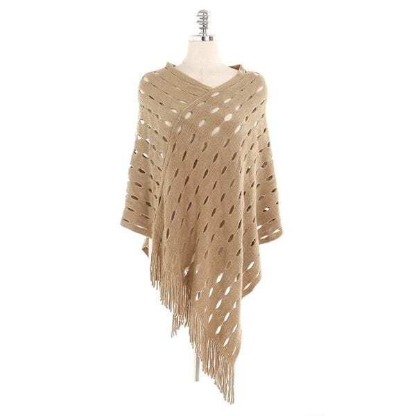 Shawl Solid Hole Pretty Warm Scarf